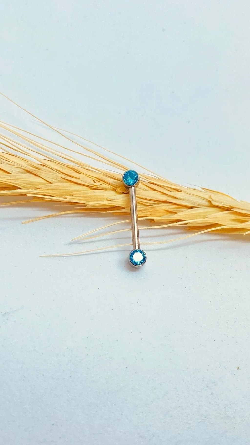 Barbel reto zirconia azul